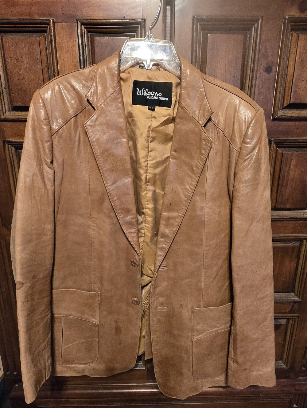 Wilsons Leather Men’s Brown Leather Blazer Notch Button 42 1970's McConaughey